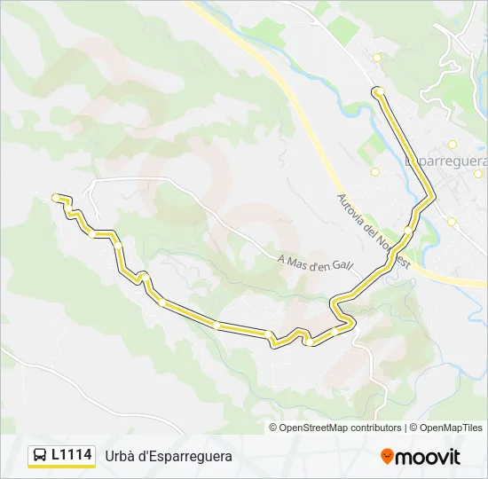 L1114 Bus Line Map