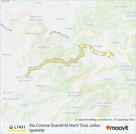 L1431 Bus Line Map