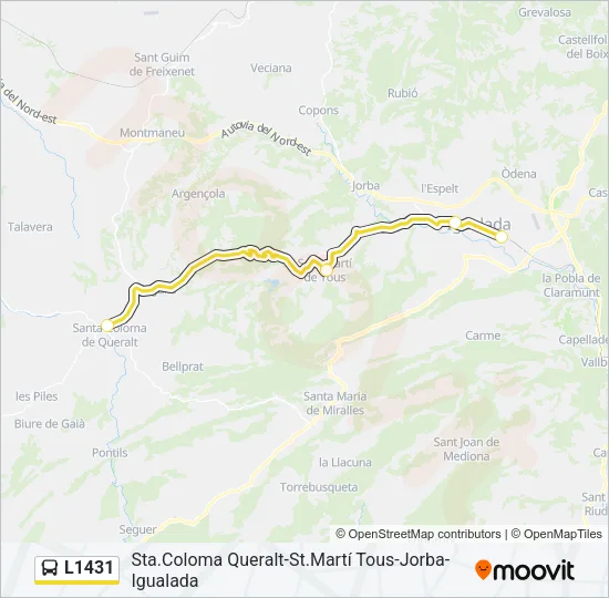 L1431 Bus Line Map