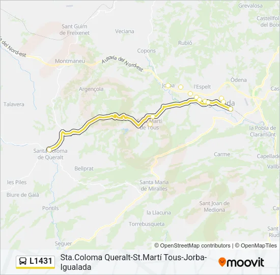 L1431 Bus Line Map