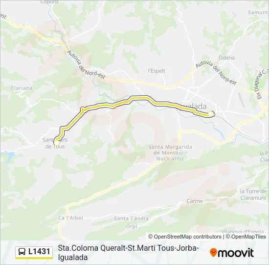 L1431 Bus Line Map