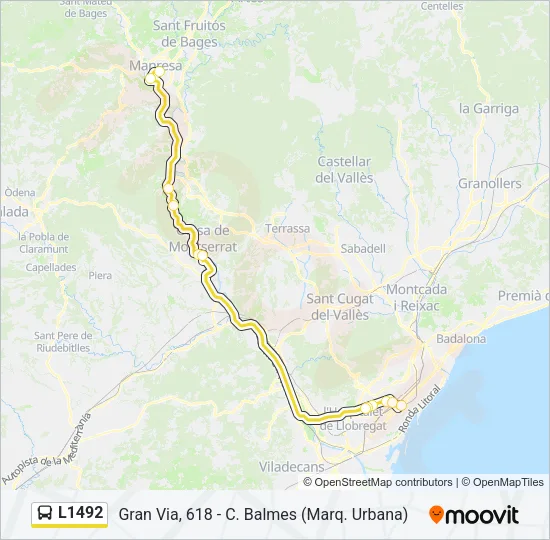 L1492 Bus Line Map