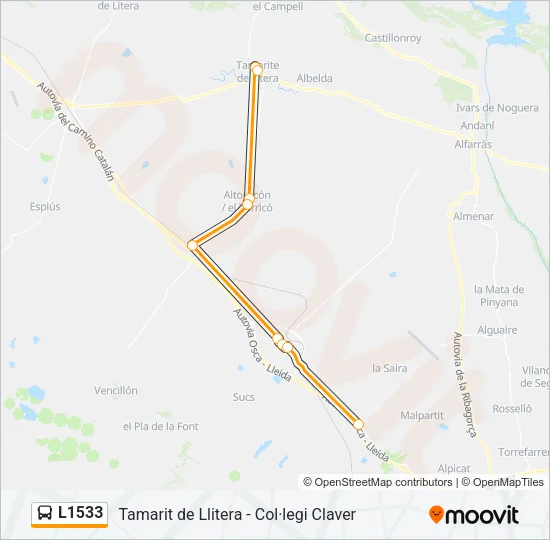 L1533 Bus Line Map