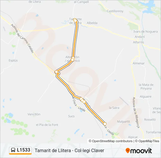L1533 Bus Line Map