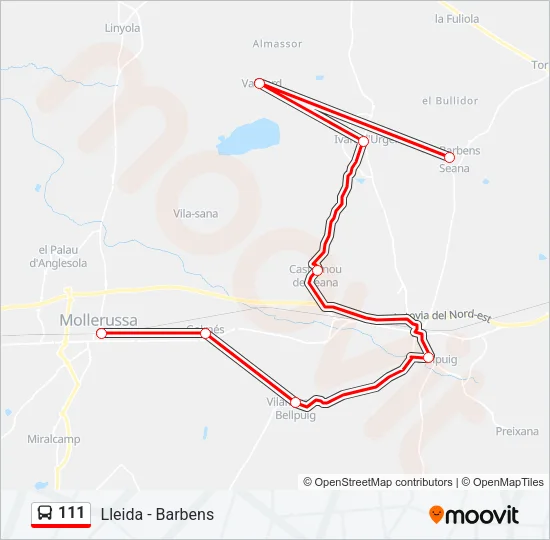 111 Bus Line Map