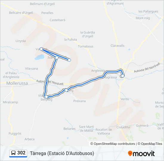 302 Bus Line Map