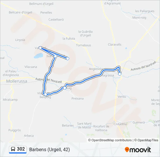 302 Bus Line Map