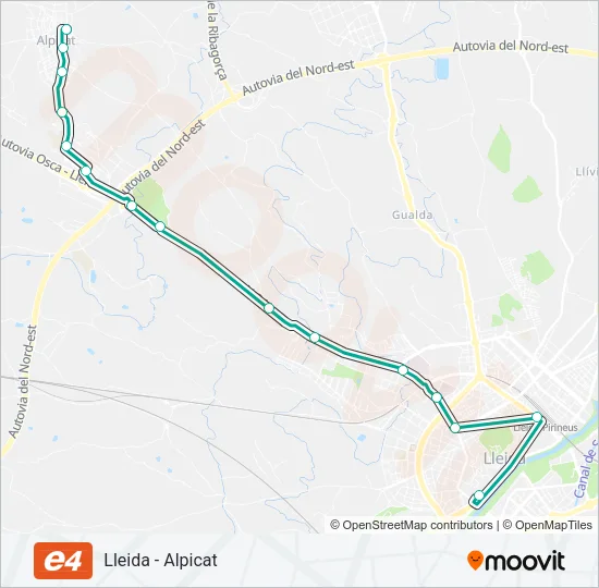 E4 Bus Line Map