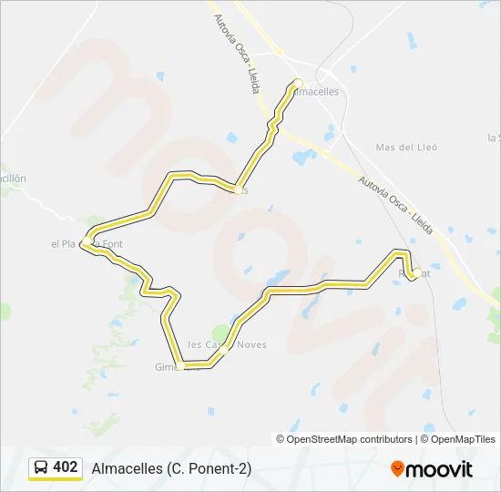 402 Bus Line Map