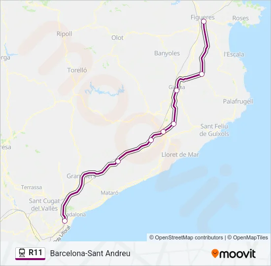 R11 Train Line Map
