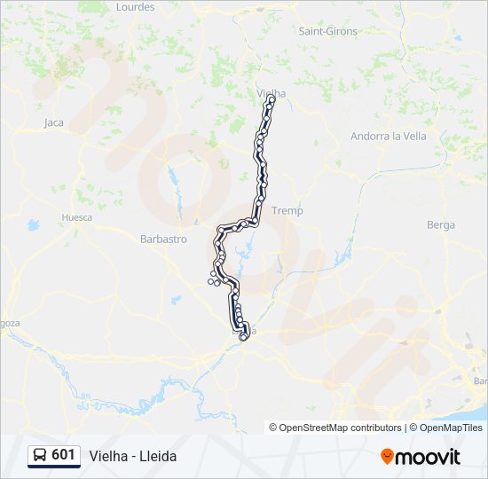 601 Bus Line Map