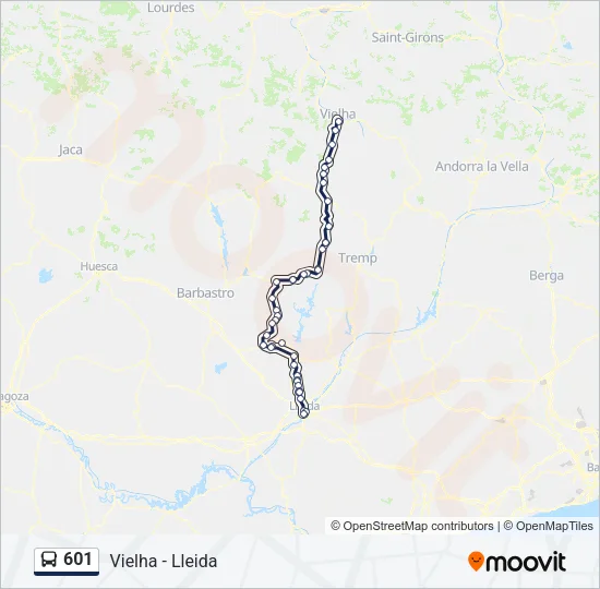 601 Bus Line Map