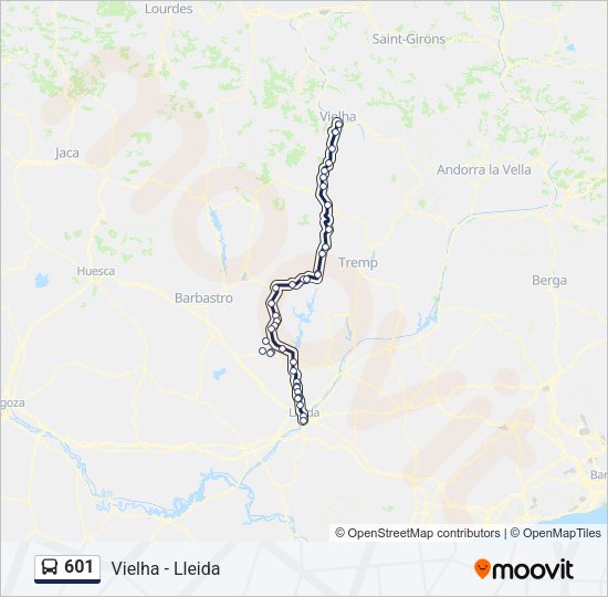 601 Bus Line Map