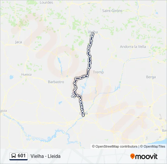 601 Bus Line Map