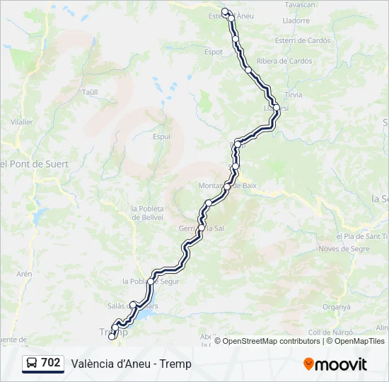 702 Bus Line Map