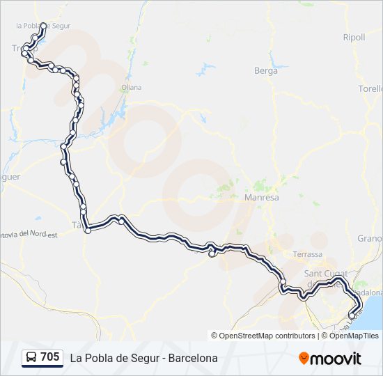 705 Bus Line Map