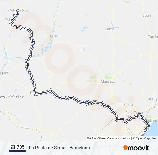 705 Bus Line Map