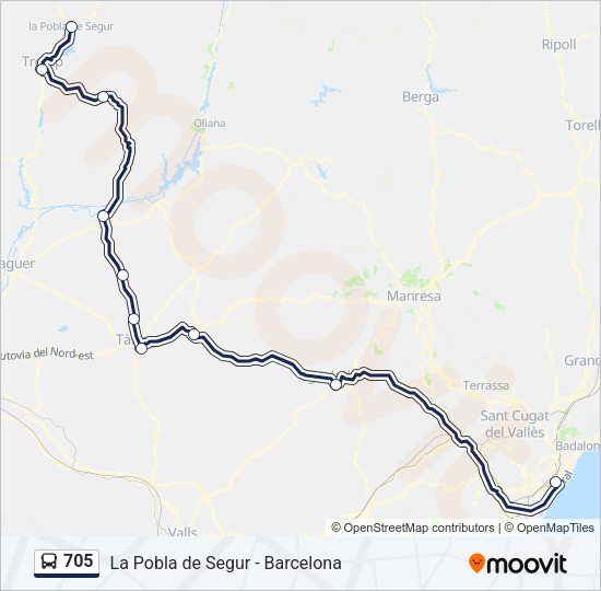 705 Bus Line Map