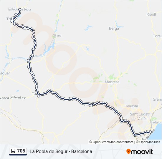 705 Bus Line Map