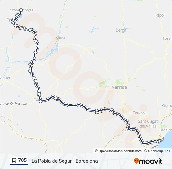 705 Bus Line Map