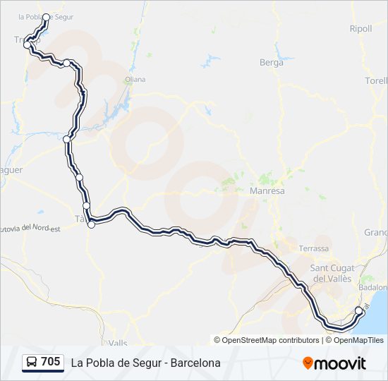 705 Bus Line Map