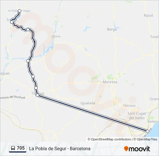 705 Bus Line Map