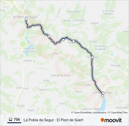 706 Bus Line Map