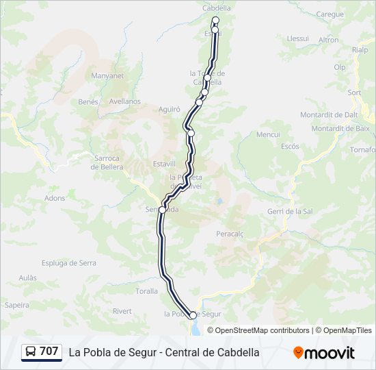 707 Bus Line Map