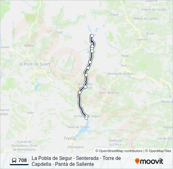 708 Bus Line Map