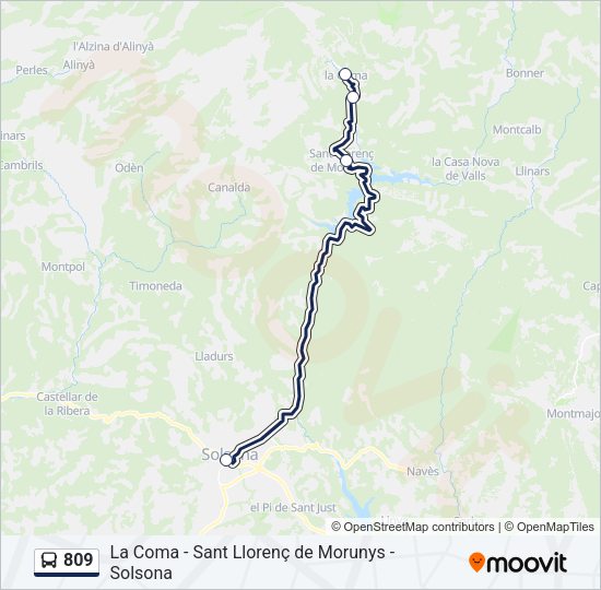 809 Bus Line Map