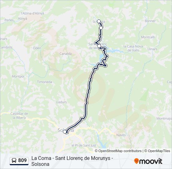 809 Bus Line Map