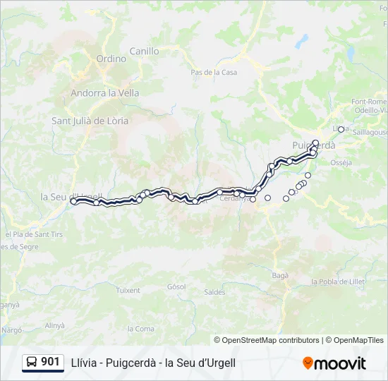 901 Bus Line Map