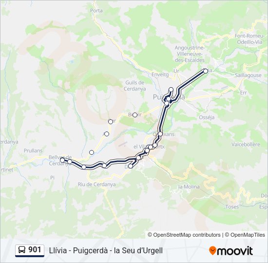 901 Bus Line Map
