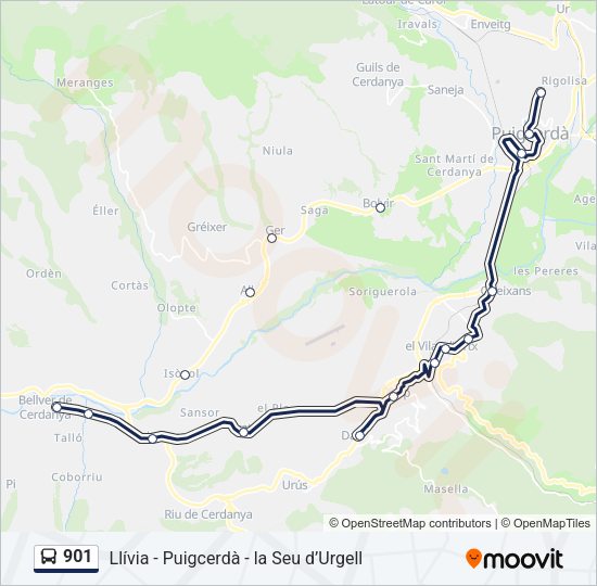 901 Bus Line Map