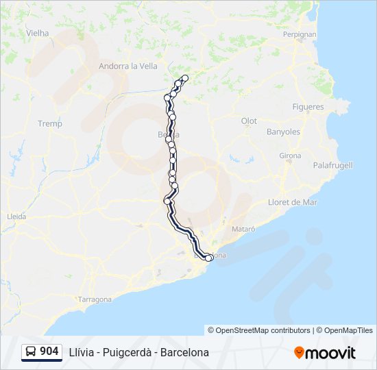 904 Bus Line Map