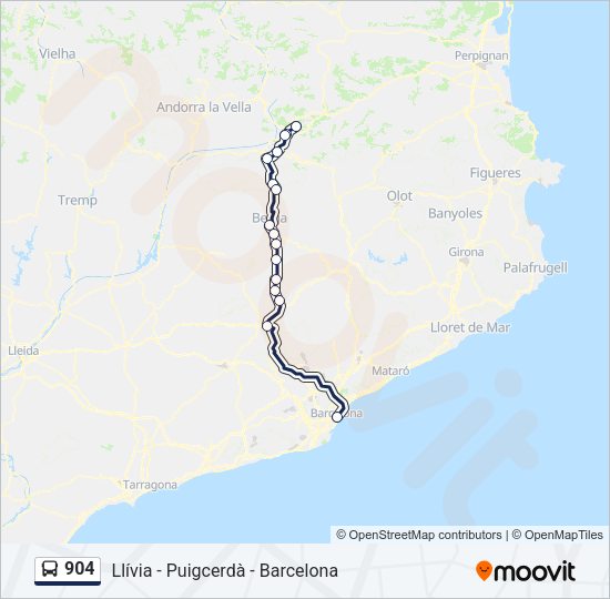 904 Bus Line Map