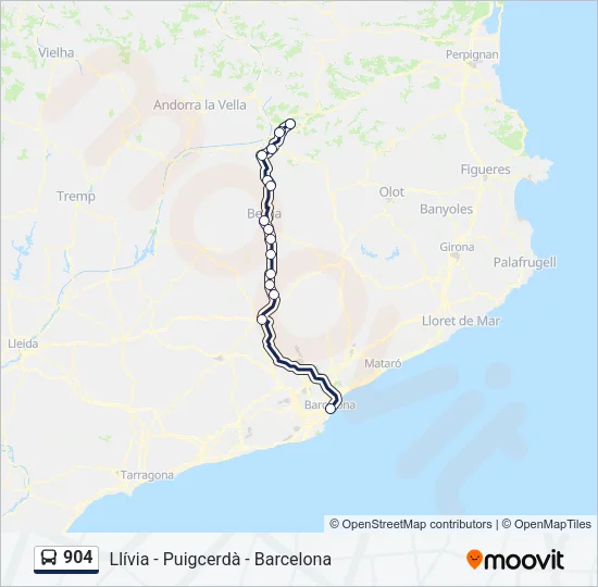 904 Bus Line Map