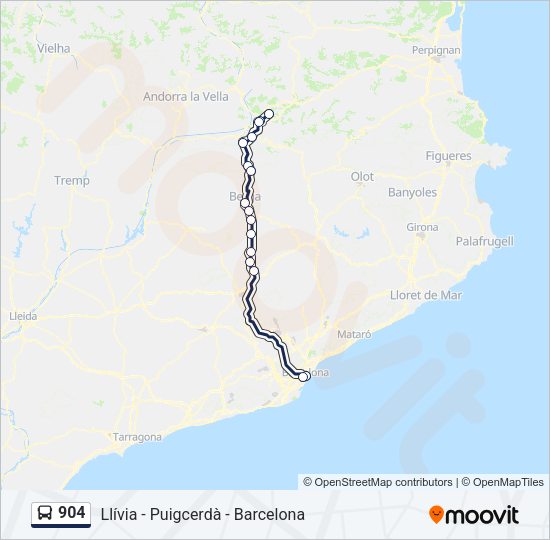 904 Bus Line Map