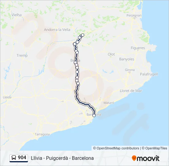 904 Bus Line Map