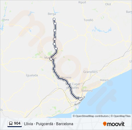 904 Bus Line Map