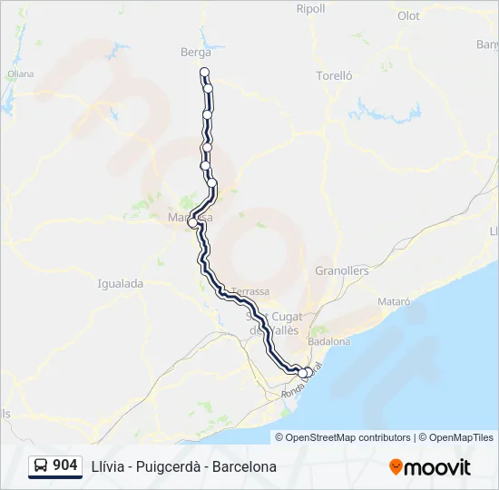 904 Bus Line Map
