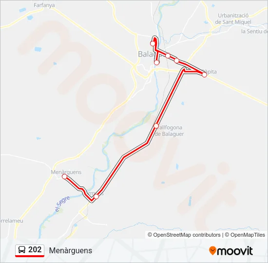 202 bus Mapa de línia