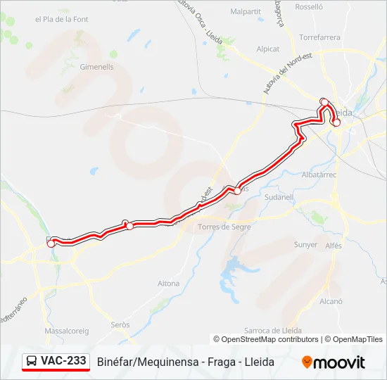 VAC-233 Bus Line Map
