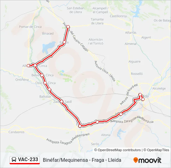 VAC-233 Bus Line Map