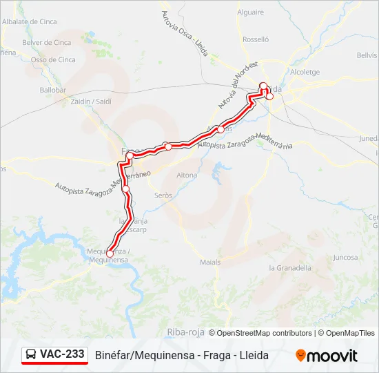 VAC-233 Bus Line Map