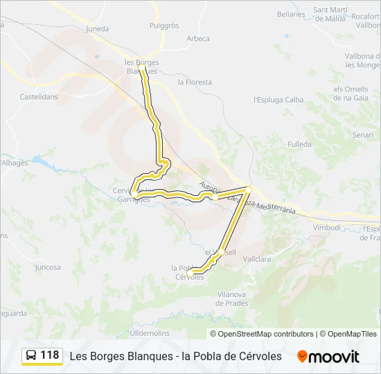 118 Bus Line Map