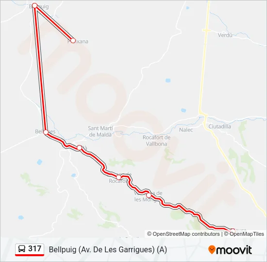 317 Bus Line Map