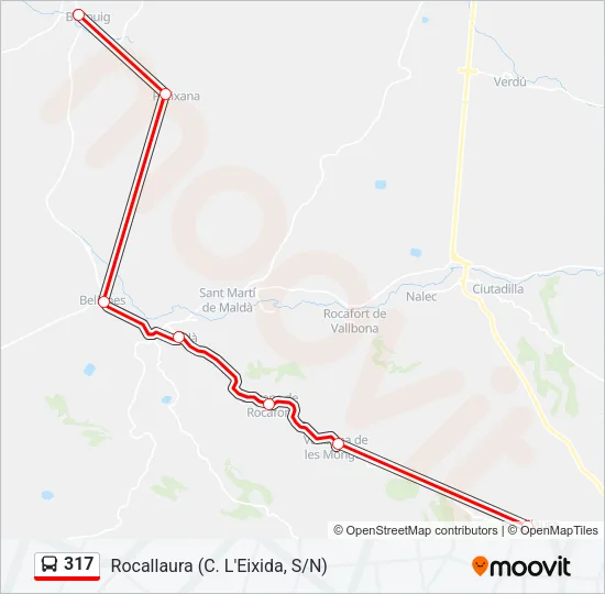 317 Bus Line Map