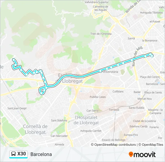 X30  Mapa de línia