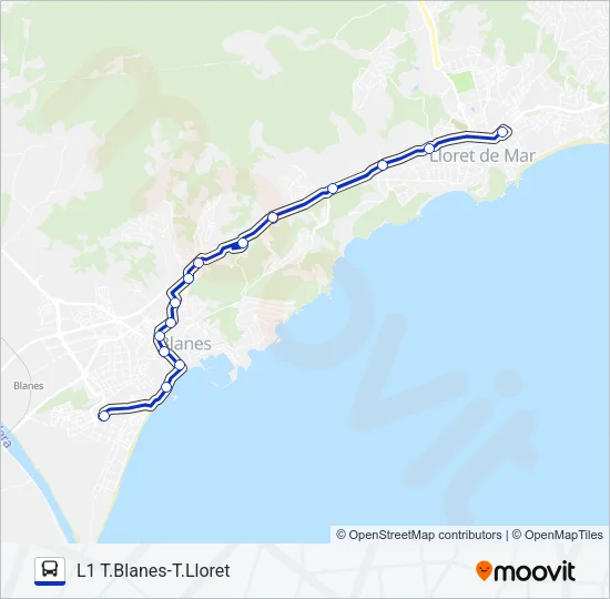 L1 LLO/BLA Bus Line Map